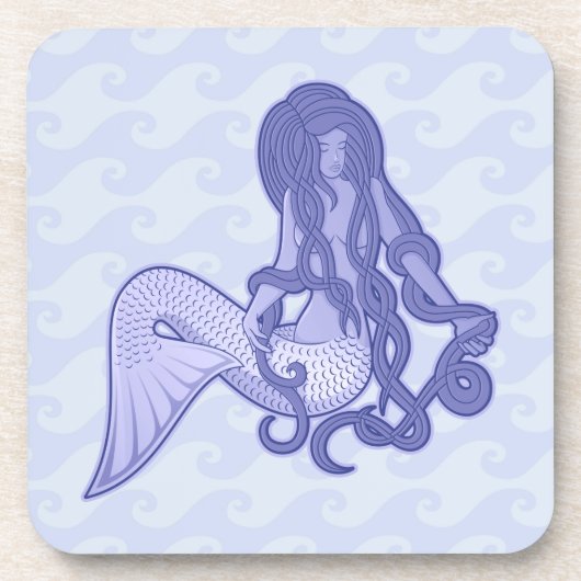 Sitzen von Mermaid Blue Getränkeuntersetzer (Vorderseite)