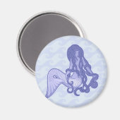 Sitzen von Mermaid Blue Magnet (Vorderseite/Rückseite)