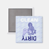 Sitzen von Mermaid Blue Magnet (Vorderseite/Rückseite)