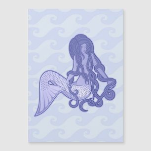 Sitzen von Mermaid Blue Magnetkarte