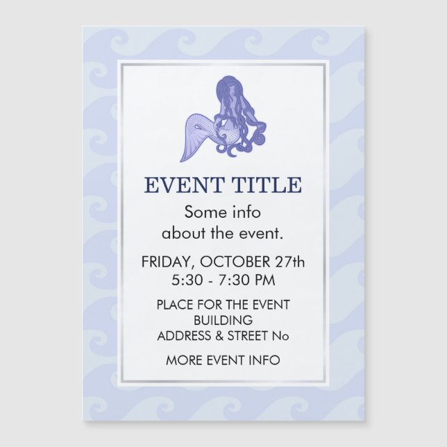 Sitzen von Mermaid Blue Magnetkarte (Vorderseite)