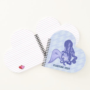 Sitzen von Mermaid Blue Notizblock
