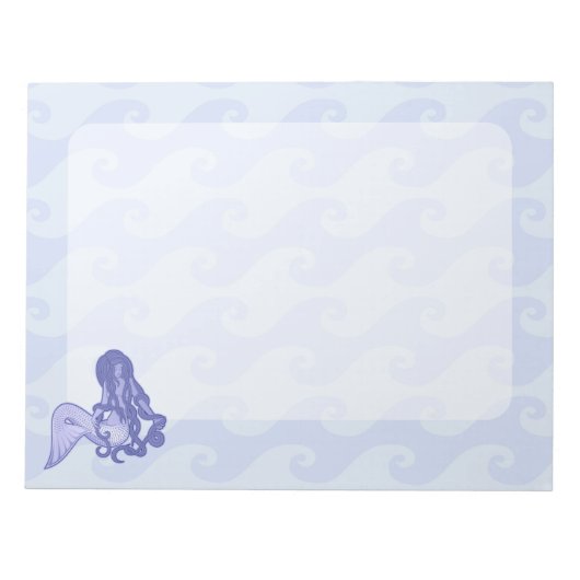 Sitzen von Mermaid Blue Notizblock (Vorderseite)