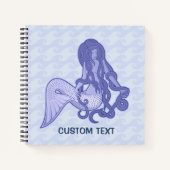 Sitzen von Mermaid Blue Notizbuch (Vorderseite)