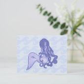Sitzen von Mermaid Blue Postkarte (Stehend Vorderseite)
