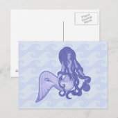 Sitzen von Mermaid Blue Postkarte (Vorne/Hinten)