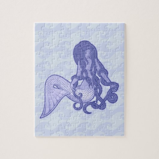 Sitzen von Mermaid Blue Puzzle (Vertikal)