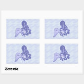 Sitzen von Mermaid Blue Rechteckiger Aufkleber (Blatt)
