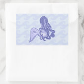 Sitzen von Mermaid Blue Rechteckiger Aufkleber (Tasche)