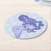 Sitzen von Mermaid Blue Runder Pappuntersetzer (Angewinkelt)