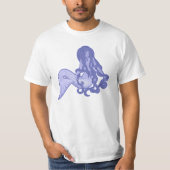 Sitzen von Mermaid Blue T-Shirt (Vorderseite)
