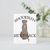 Sitzen von Rhodesian Ridgeback mit Text Postkarte (Stehend Vorderseite)