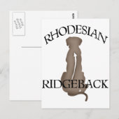 Sitzen von Rhodesian Ridgeback mit Text Postkarte (Vorne/Hinten)