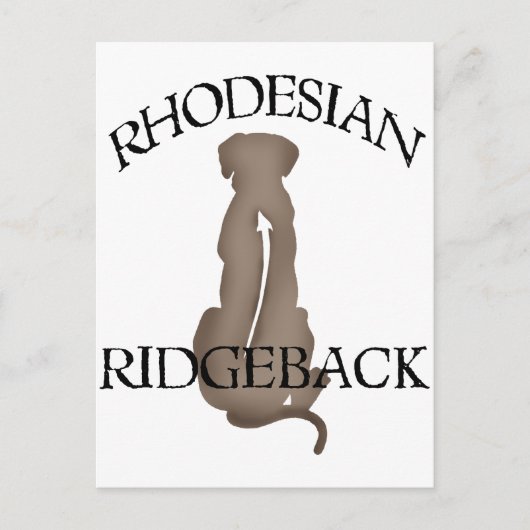 Sitzen von Rhodesian Ridgeback mit Text Postkarte (Vorderseite)