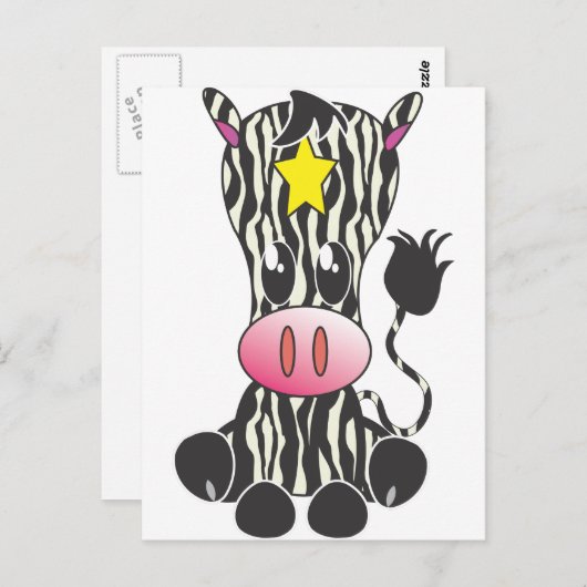 Sitzen Zebra Postkarte (Vorne/Hinten)