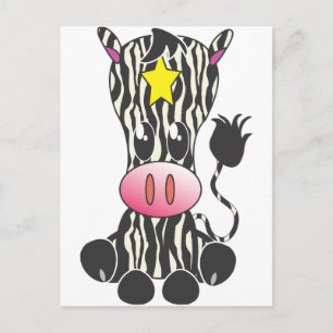 Sitzen Zebra Postkarte