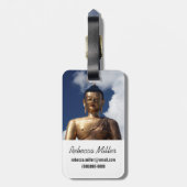 Sitzende Buddha-Statue Gepäckanhänger (Rückseite vertikal)