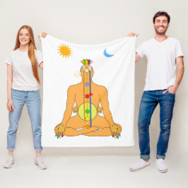 Sitzende Chakren Fleecedecke