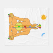 Sitzende Chakren Fleecedecke (Vorderseite (Horizontal))