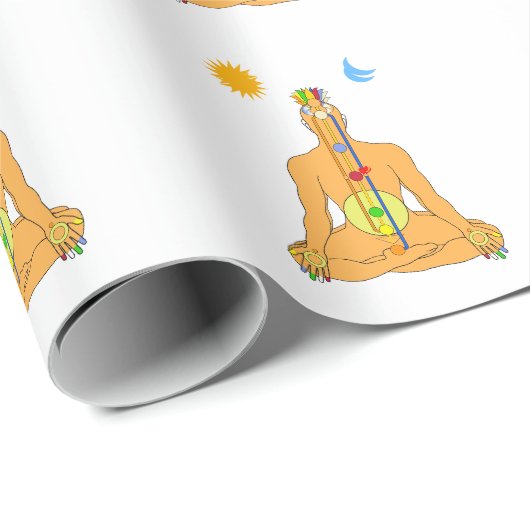 Sitzende Chakren Geschenkpapier (Rolleneckpunkt)