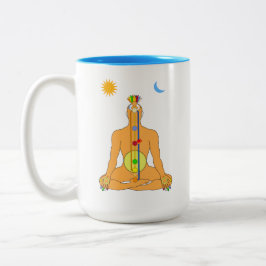 Sitzende Chakren Zweifarbige Tasse