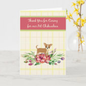 Sitzende Dankeschön Karte für Chihuahua (Gelbe Blume)