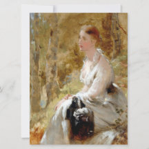 Sitzende Frau in weißem Kleid (Elegante Schönheit)