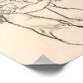 Sitzende Frau klappert ihr Links Knie Egon Schiele Poster (Ecke)