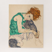 Sitzende Frau mit Bent Knee von Egon Schiele Puzzle (Vertikal)