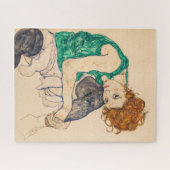 Sitzende Frau mit Bent Knee von Egon Schiele Puzzle (Horizontal)