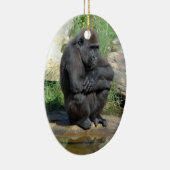 Sitzende Gorilla-Verzierung Keramikornament (Rechts)