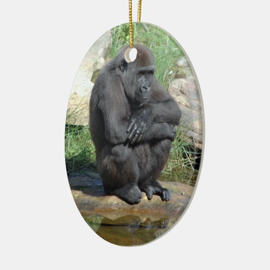 Sitzende Gorilla-Verzierung Keramikornament (Links)