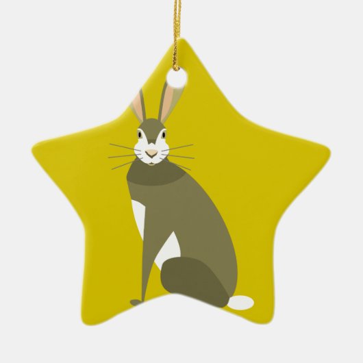 Sitzende Hasen Keramikornament (Vorne)