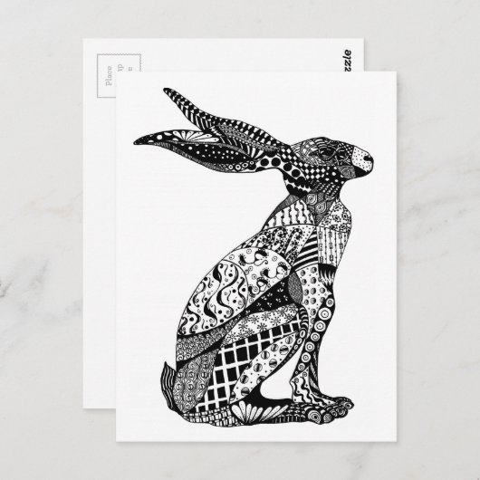 Sitzende Hasen Postkarte (Vorne/Hinten)