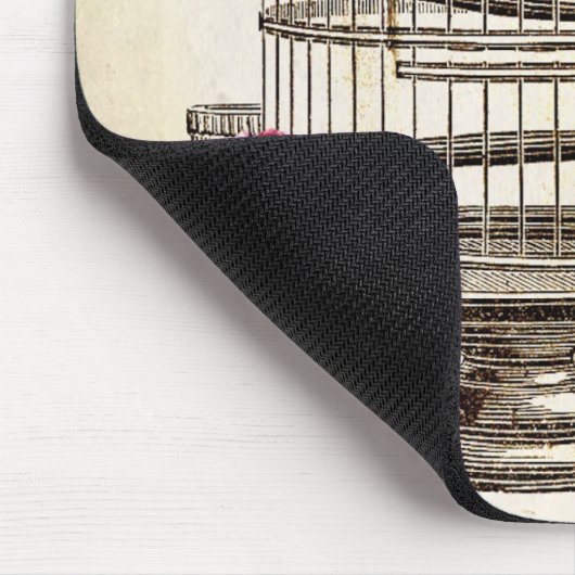 Sitzende hübsche Amsel auf BiRDCaGe Mousepad (Ecke)