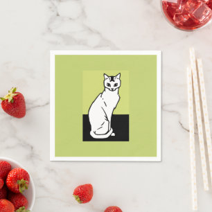 Sitzende Katze Julie de Graag Art Nouveau Serviette