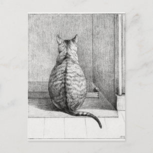 Sitzende Katze, von hinten (1812) Postkarte