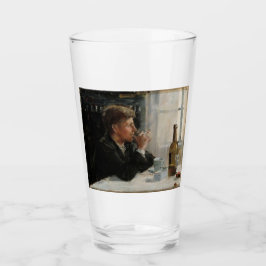 Sitzende Menschen verloren in Gedanken an den Tisc Glas