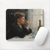 Sitzende Menschen verloren in Gedanken an den Tisc Mousepad (Mit Mouse)
