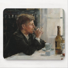 Sitzende Menschen verloren in Gedanken an den Tisc Mousepad