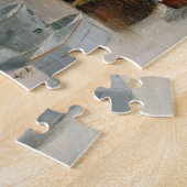 Sitzende Menschen verloren in Gedanken an den Tisc Puzzle (Seite)