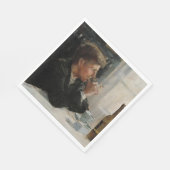 Sitzende Menschen verloren in Gedanken an den Tisc Serviette (Ecke)