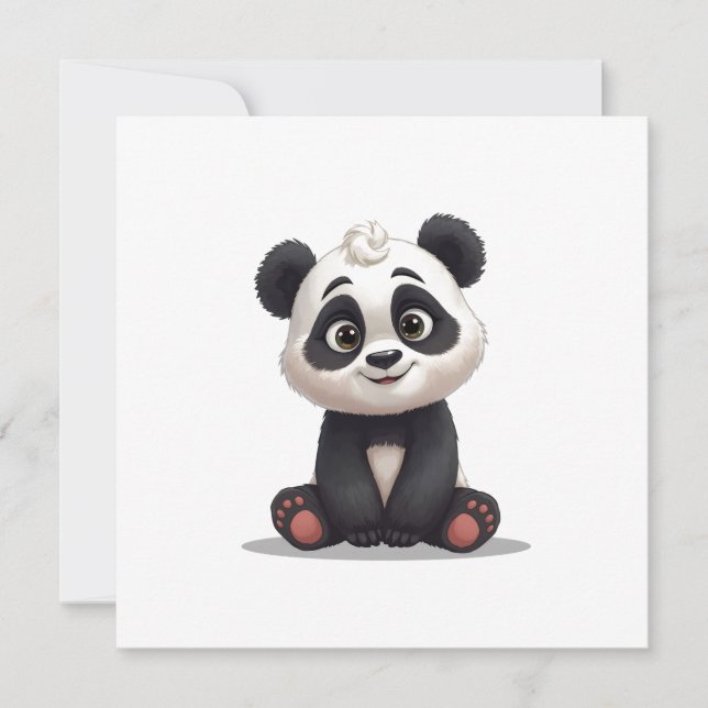 Sitzende Panda-Bär-Cartoon-Illustrationskunst (Vorderseite)