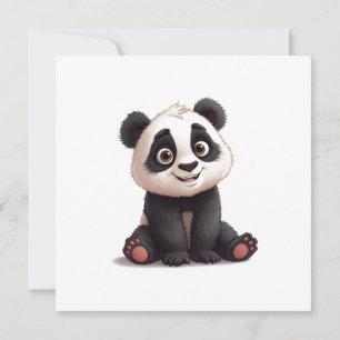 Sitzende Panda-Bär-Cartoon-Illustrationskunst