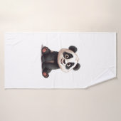 Sitzende Panda-Bär-Cartoon-Illustrationskunst Badehandtuch (Badehandtuch)