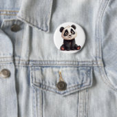 Sitzende Panda-Bär-Cartoon-Illustrationskunst Button (Beispiel)