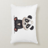 Sitzende Panda-Bär-Cartoon-Illustrationskunst Dekokissen (Vorderseite(Vertikal))