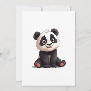 Sitzende Panda-Bär-Cartoon-Illustrationskunst Feiertagskarte