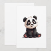 Sitzende Panda-Bär-Cartoon-Illustrationskunst Feiertagskarte (Vorne/Hinten)