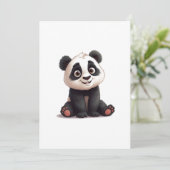 Sitzende Panda-Bär-Cartoon-Illustrationskunst Feiertagskarte (Stehend Vorderseite)
